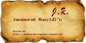 Jandaurek Ruszlán névjegykártya